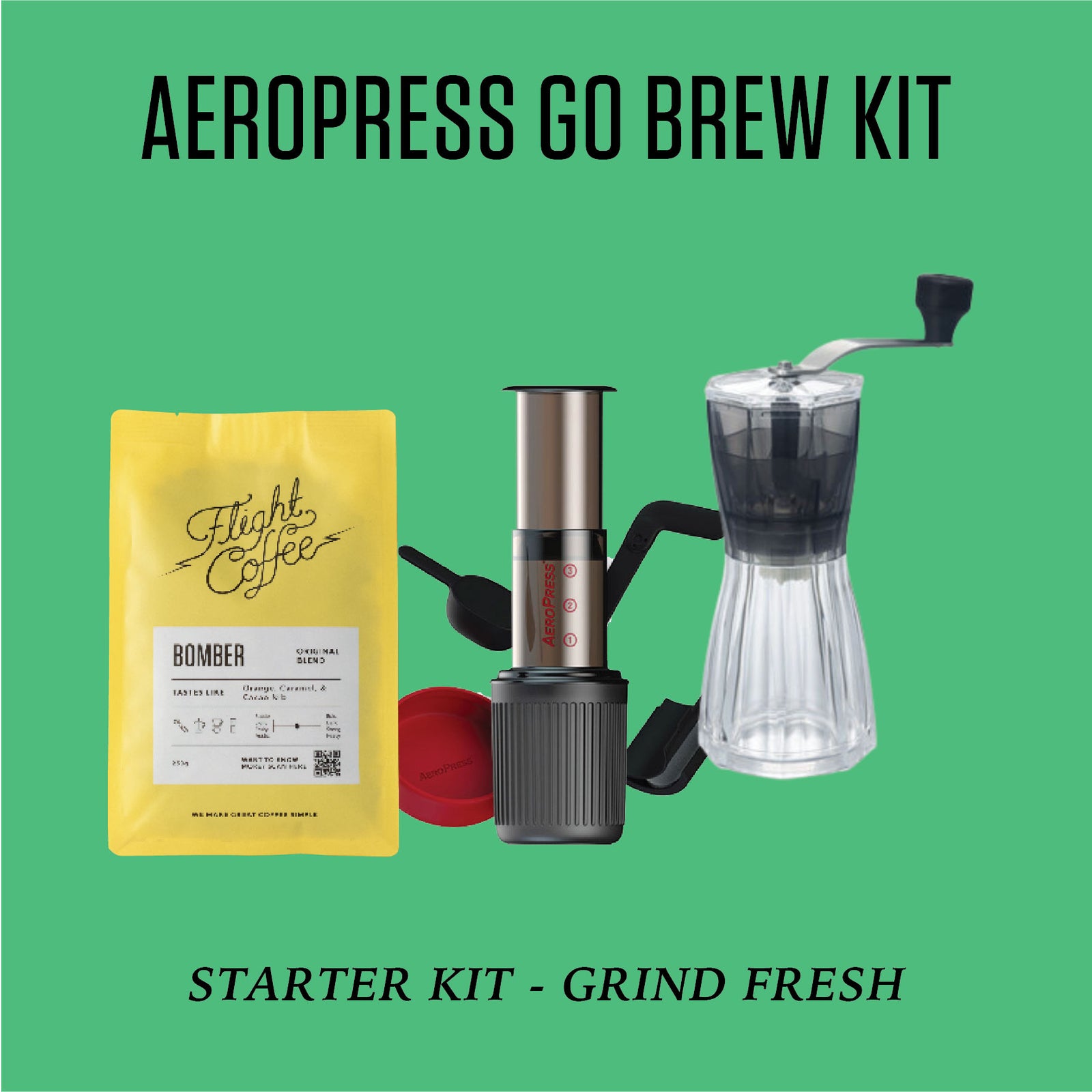 Aeropress Go Brew Kit w/ Hand Grinder