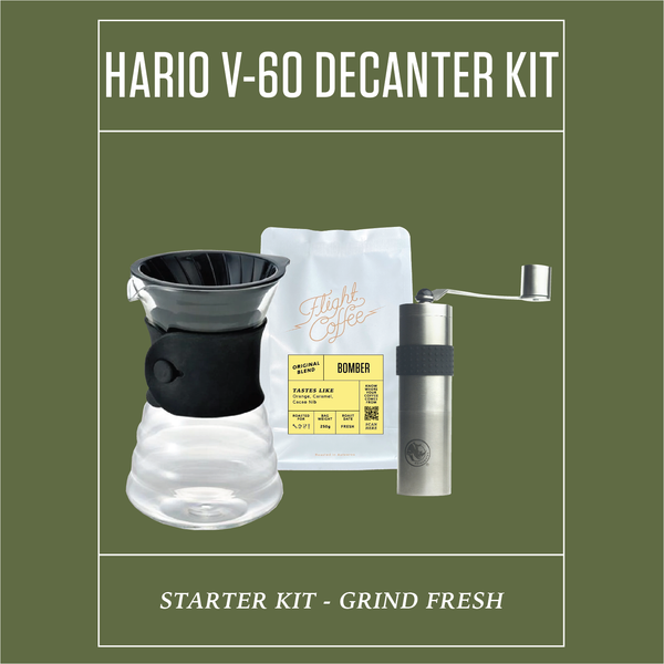 V60 Decanter Kit w/ Hand Grinder Flight Coffee