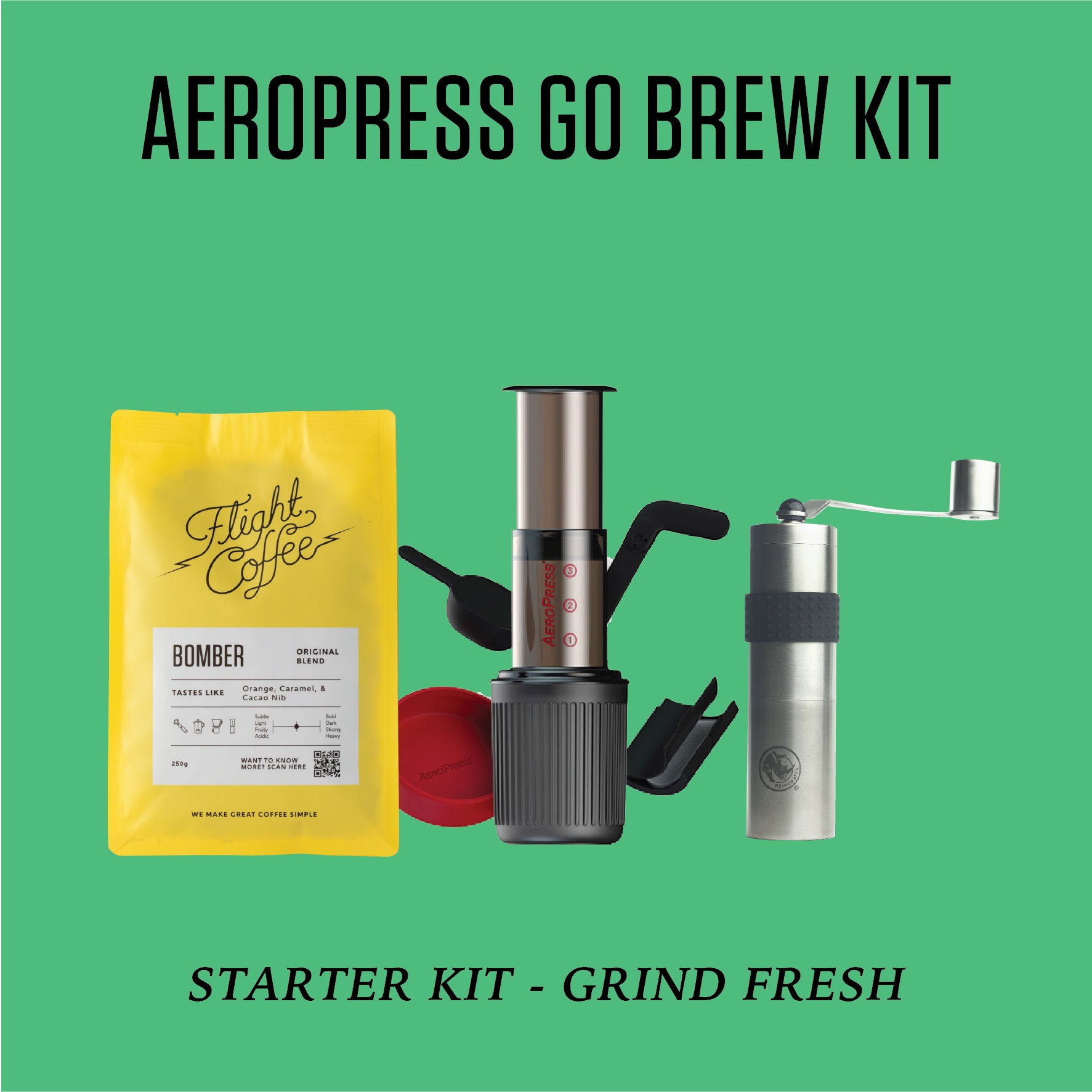 Aeropress Go Brew Kit w/ Hand Grinder