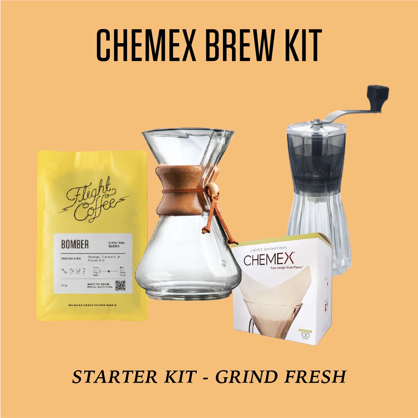 Chemex Brew Kit w/ Hand Grinder