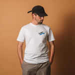 White surf person tee