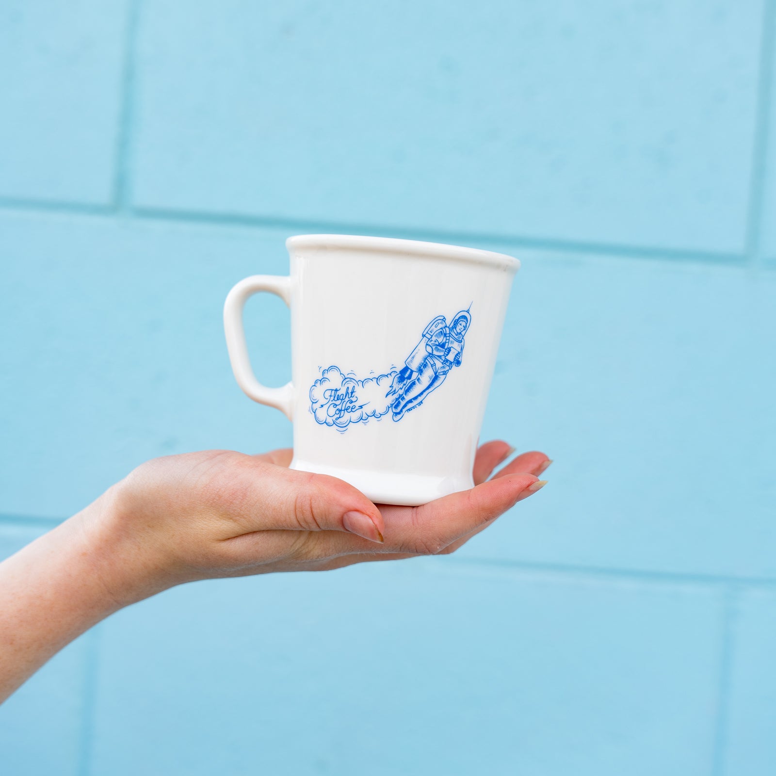 Blue Space Person Union Mug