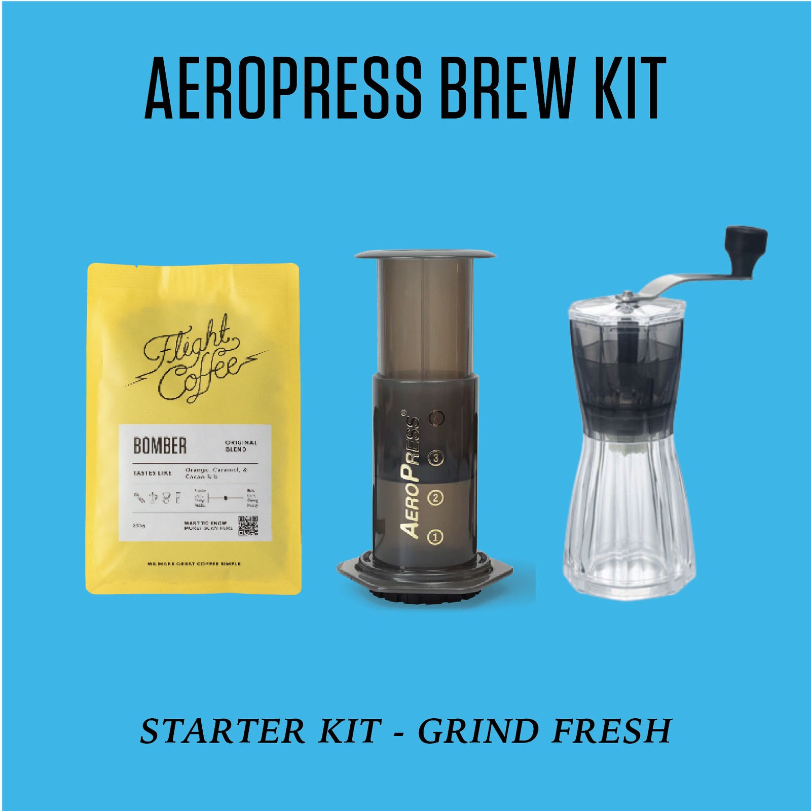 Aeropress Brew Kit w/ Hand Grinder