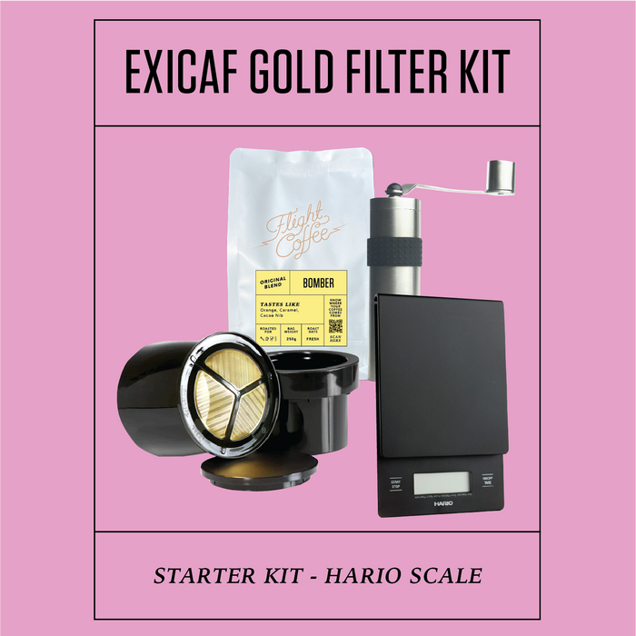 Exicaf Gold Filter Kit w/ Hario Scales